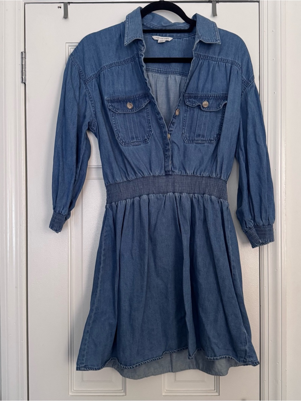 American Eagle Outfitters Denim Shirt Dress - Blue